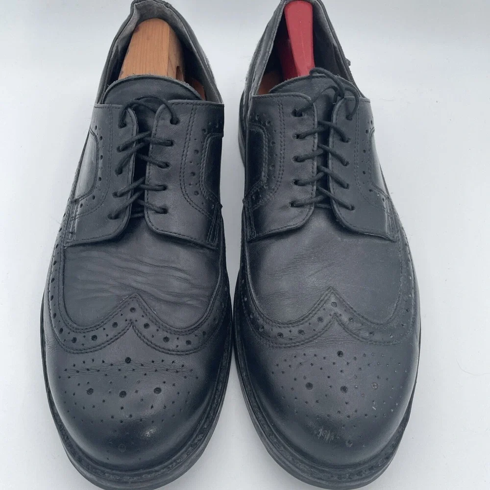 Mephisto Black Leather Goodyear Welt Men's‎ Wingtip Longing Shoes Size 12